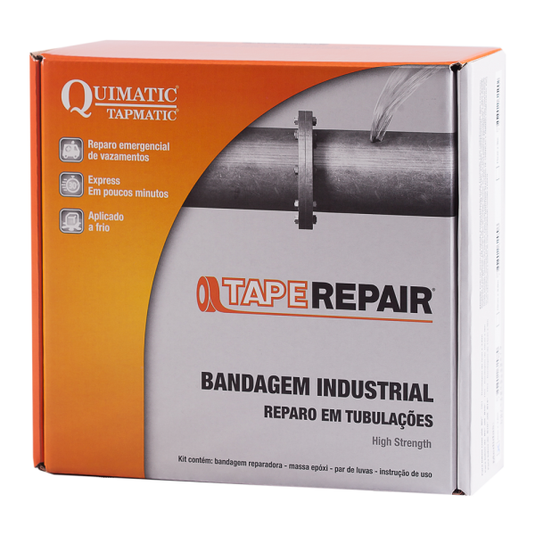 TAPEREPAIR® - BANDAGEM INDUSTRIAL - 15cm x 9m - de Ø10" até Ø14 - QUIMATIC TAPMATIC